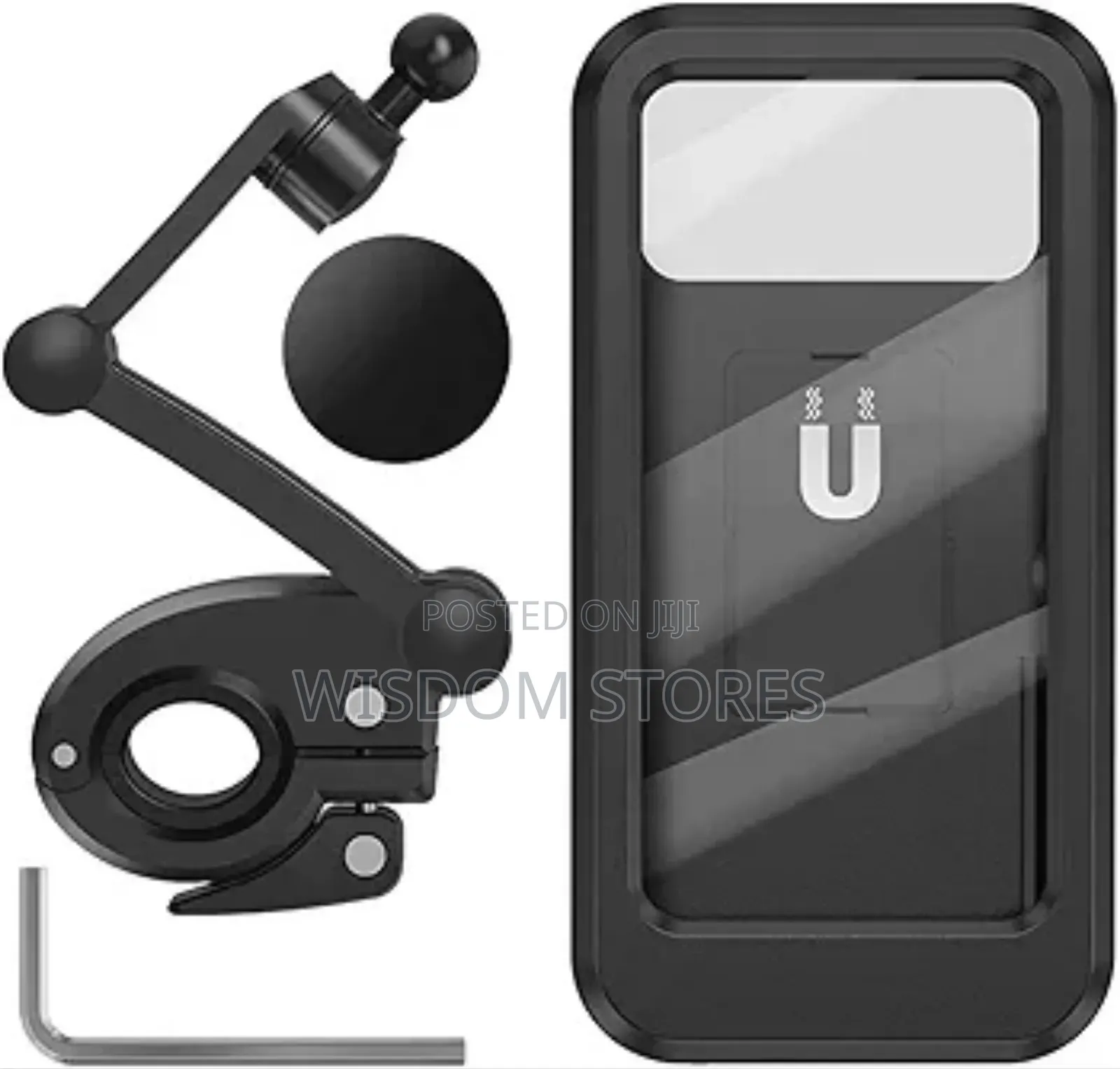 Waterproof Motorcycle Phone Holder With Zipper Case Against Rain Water