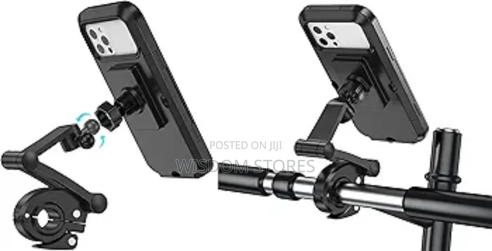 Waterproof Motorcycle Phone Holder With Zipper Case Against Rain Water