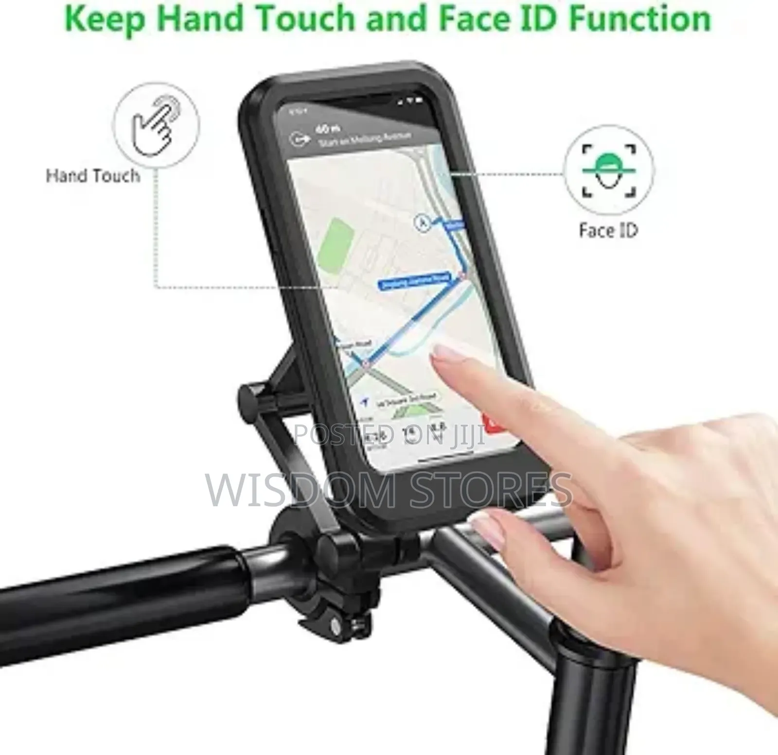 Waterproof Motorcycle Phone Holder With Zipper Case Against Rain Water