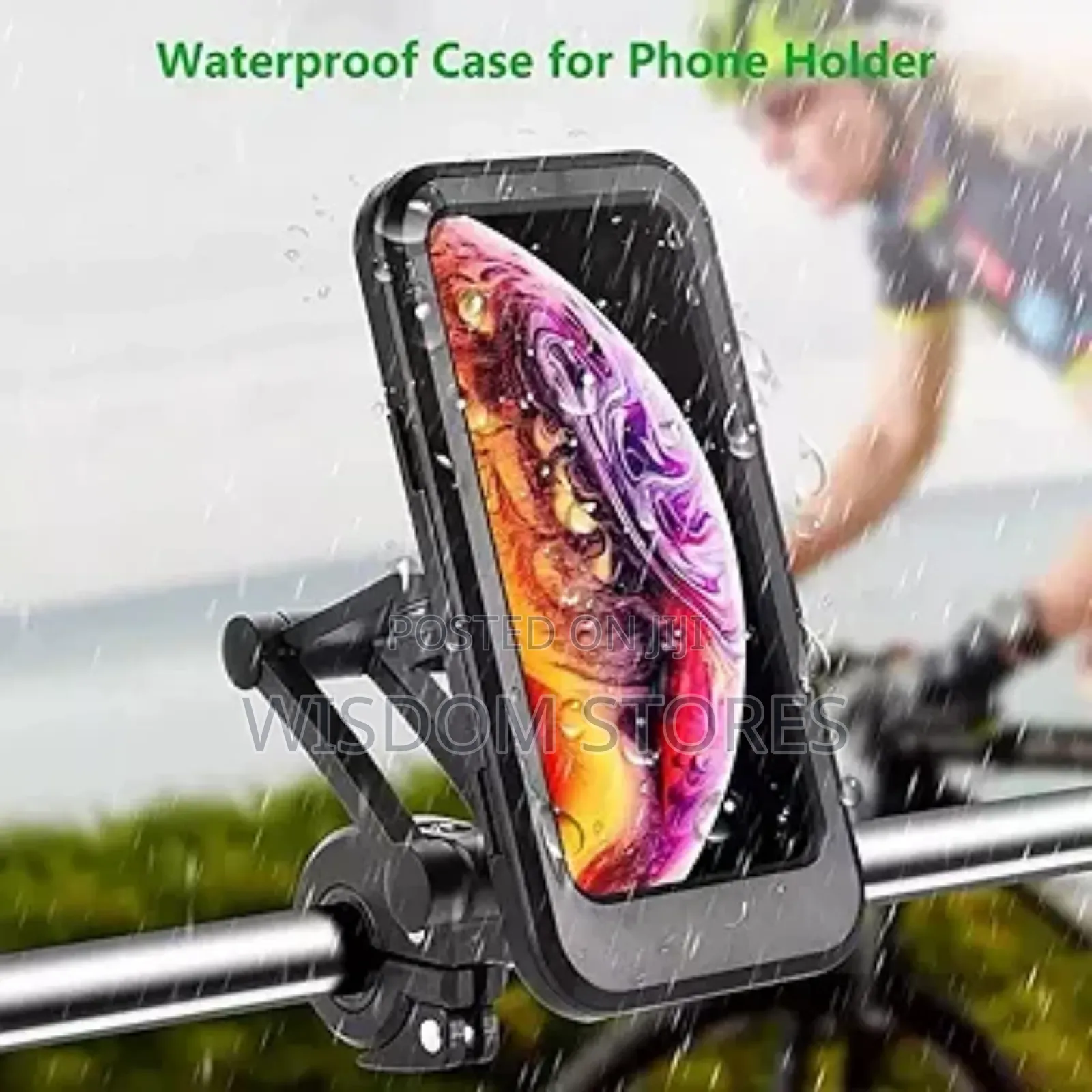 Waterproof Motorcycle Phone Holder With Zipper Case Against Rain Water