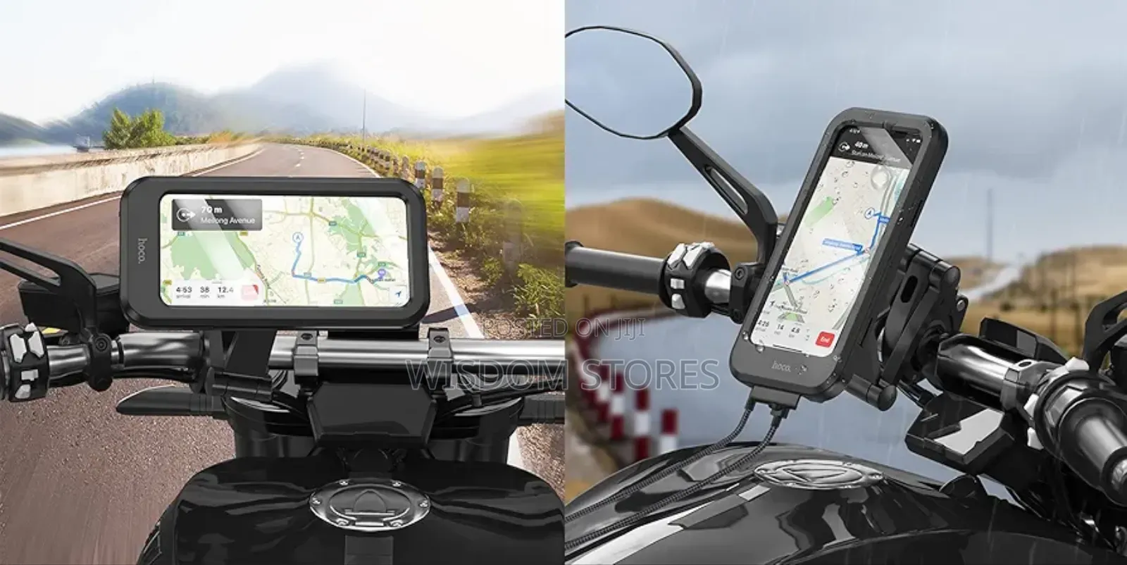Waterproof Motorcycle Phone Holder With Zipper Case Against Rain Water