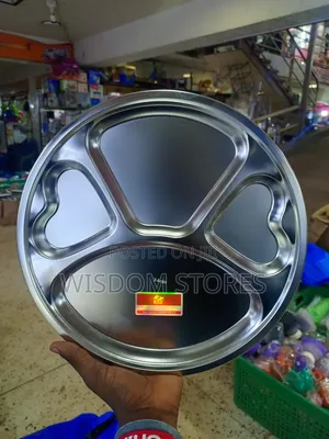 Round, Stainless Steel Plate, 34cm