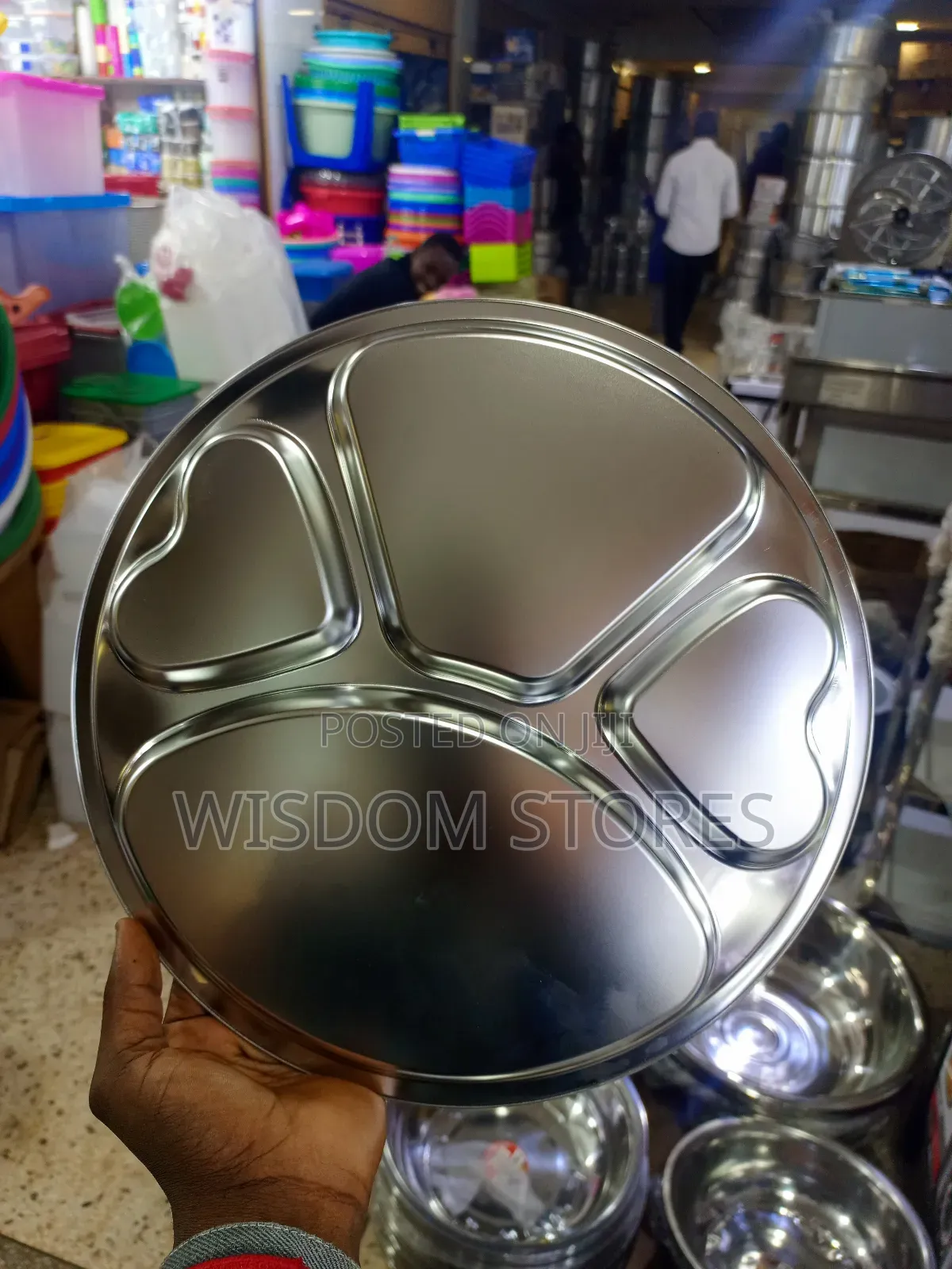 Round, Stainless Steel Plate, 34cm