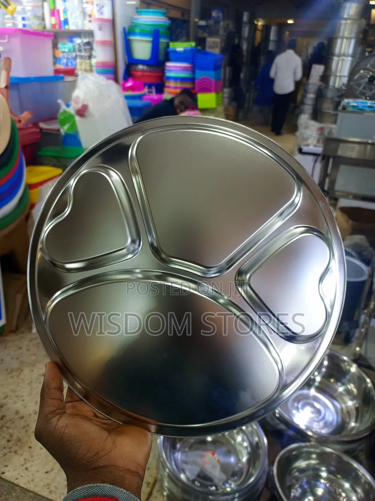 Round, Stainless Steel Plate, 34cm
