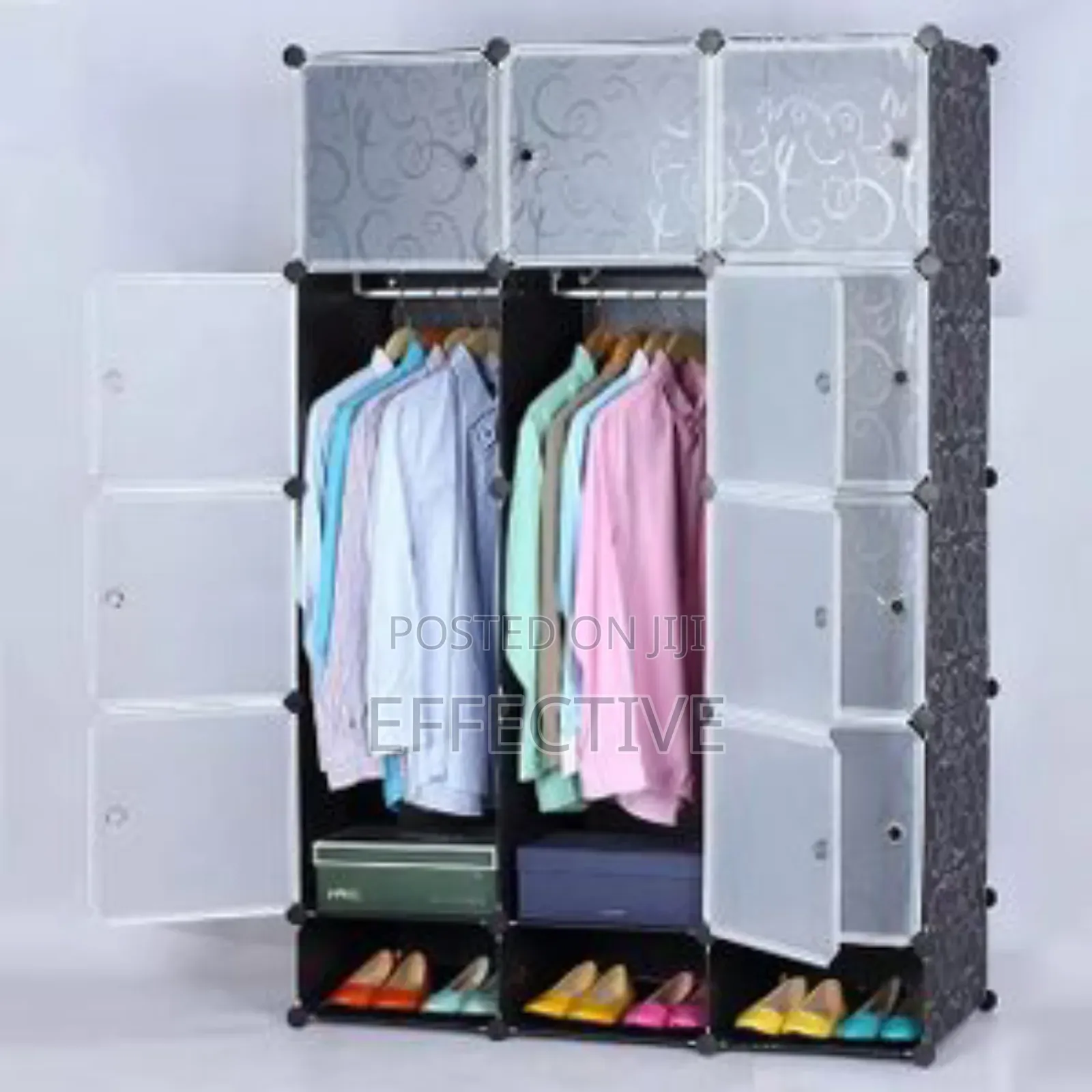 Milai Three-Column Plastic Storage Cabinet.