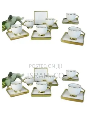 Elegant Coffee/Espresso Cup and Saucer Set (12 Pieces) - Multicolor