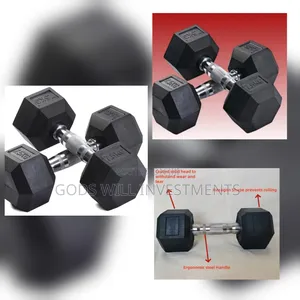 7.5kg Rubber Hex Dumbbell.