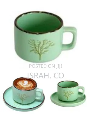Set of 6 Decorative Ceramic Cups and Saucers