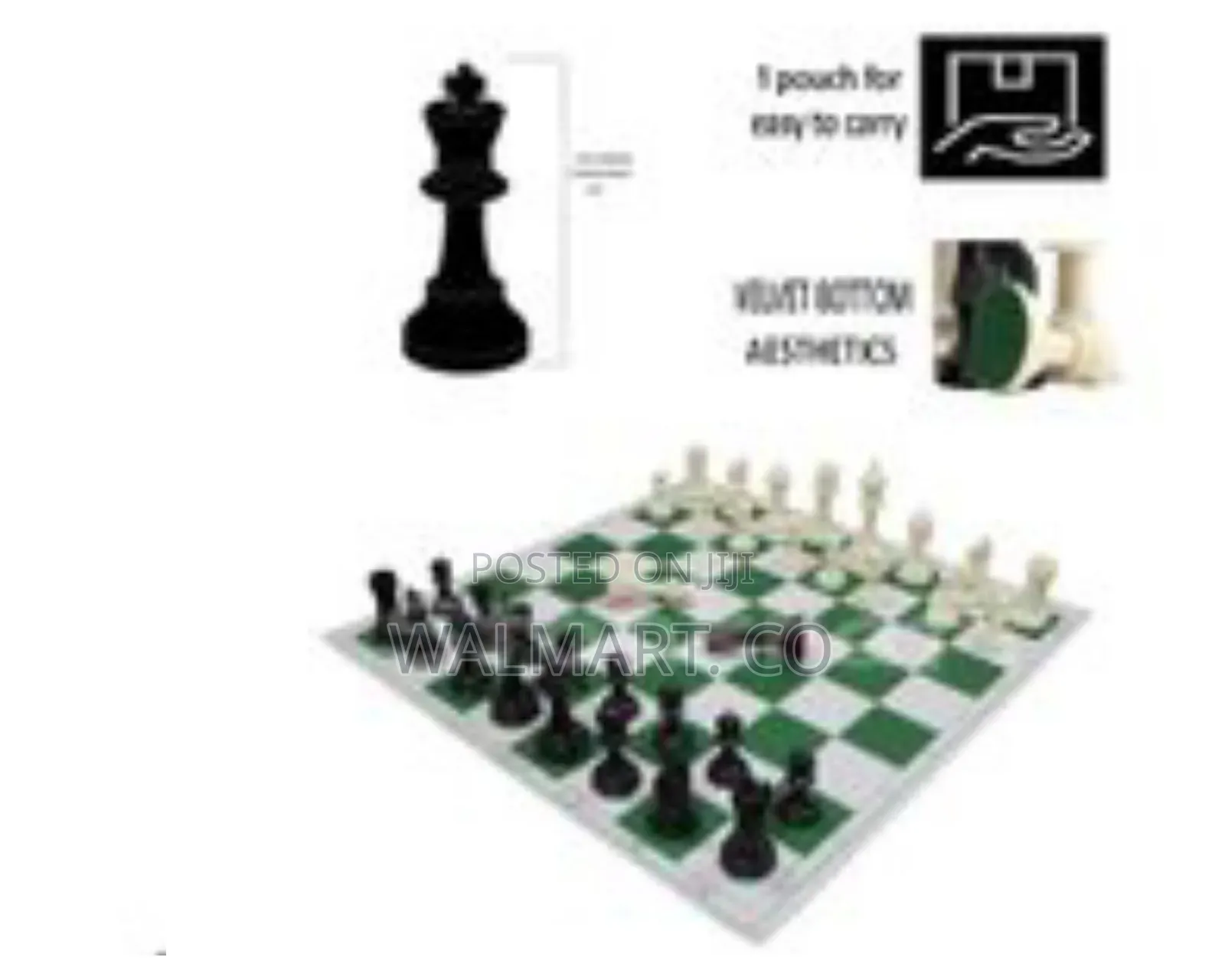 51cmx 51cm Foldable Tournament Chess Set With Solid Plastic Pieces