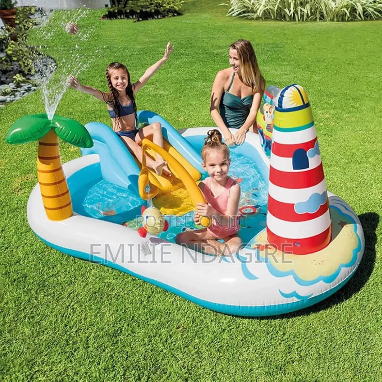 Kids Inflatable Water Play Center With Slide – Large Fun