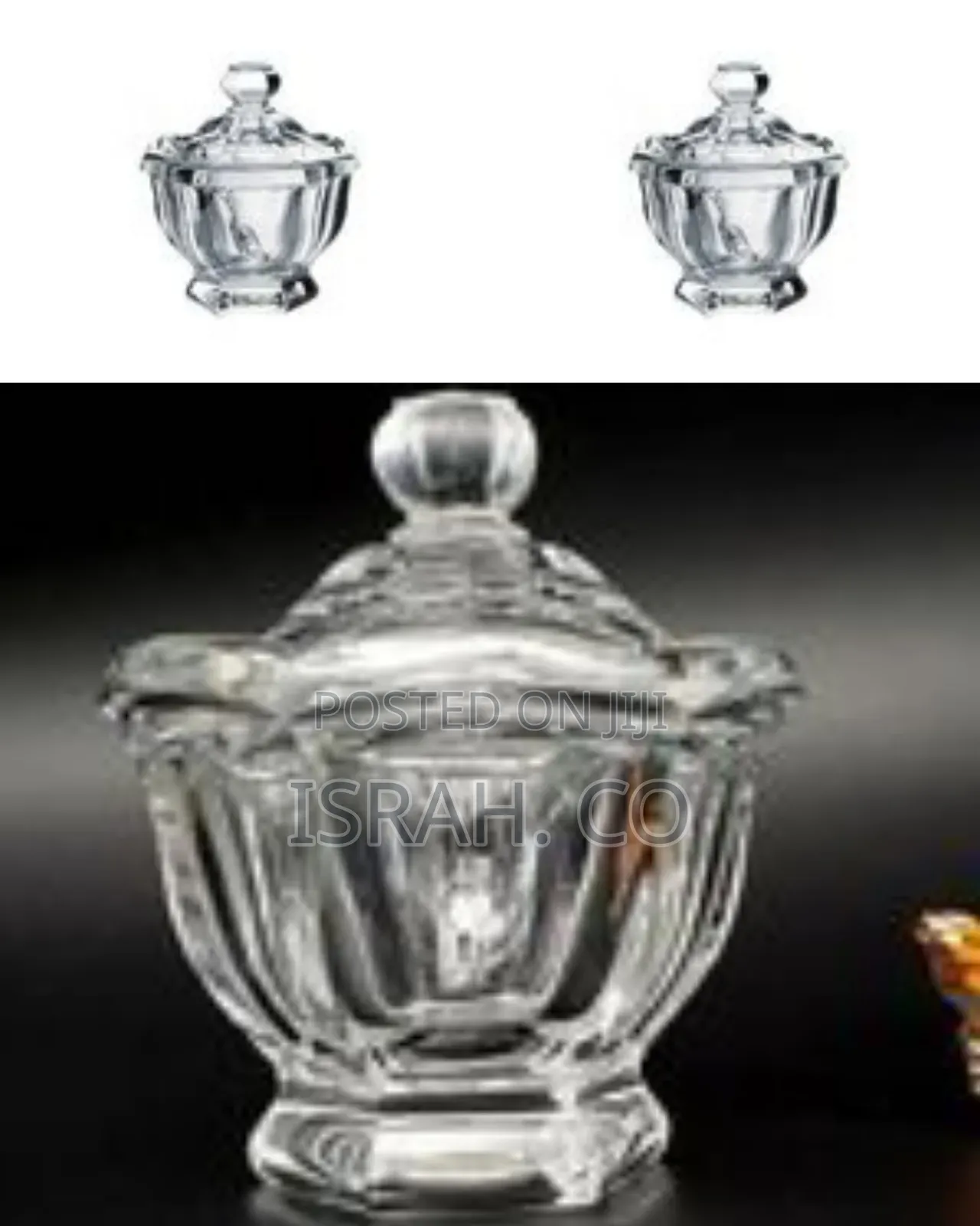 Elegant Clear Glass Pedestal Serving Dish With Lid -