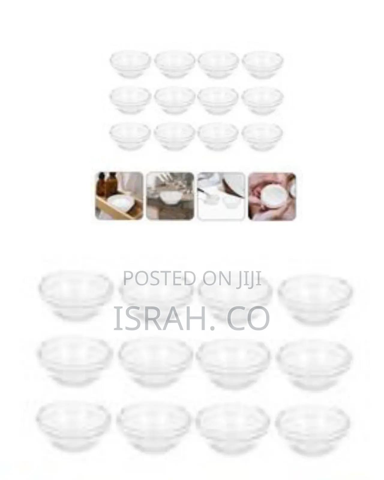 Luminarc Set of 12 Small Clear Glass Mixing and Prep Bowls