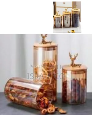 Elegant Decorative Storage Canisters With Deer Accents (Set of 3)