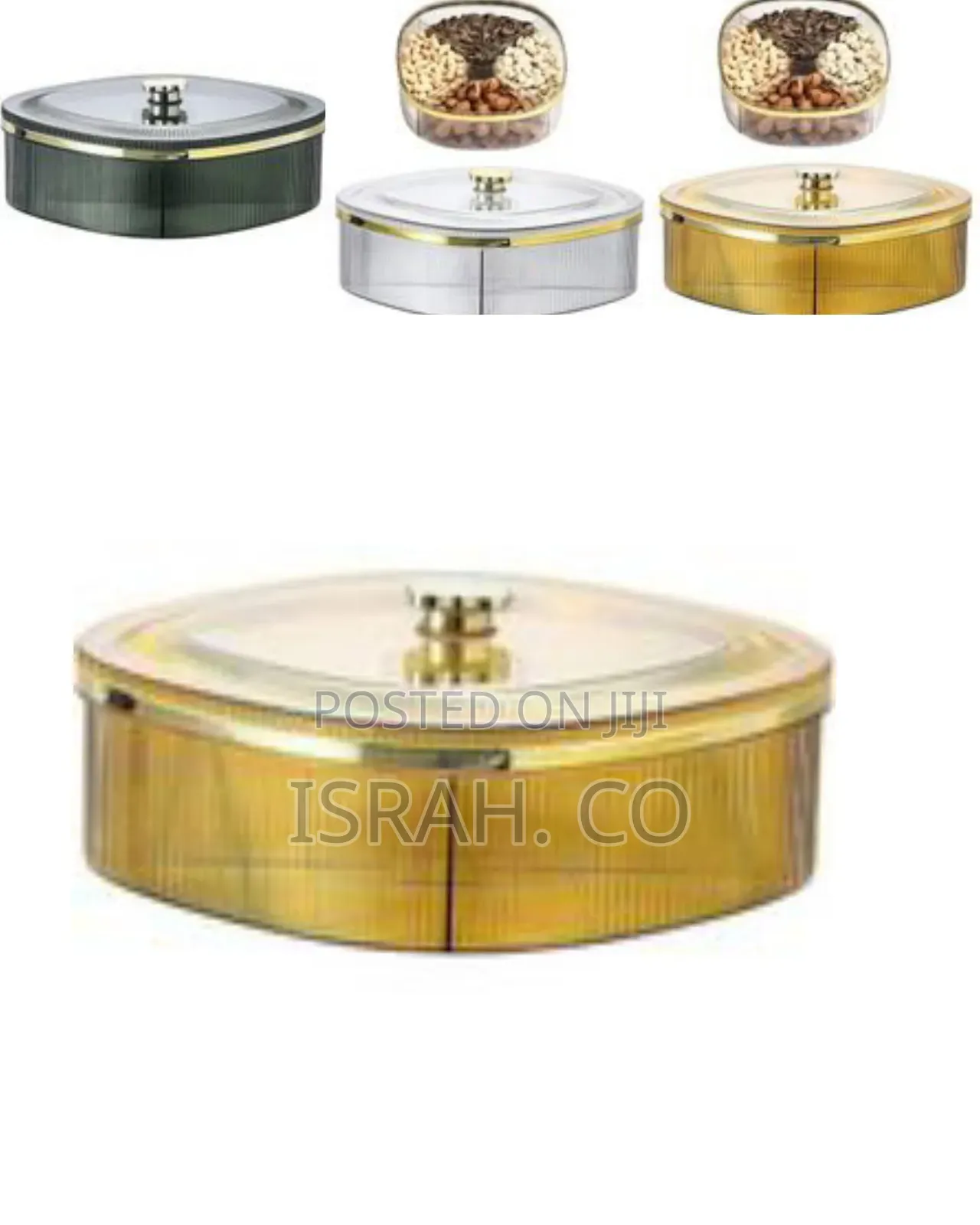 Elegant Multi-Compartment Snack Serving Tray With Transparent
