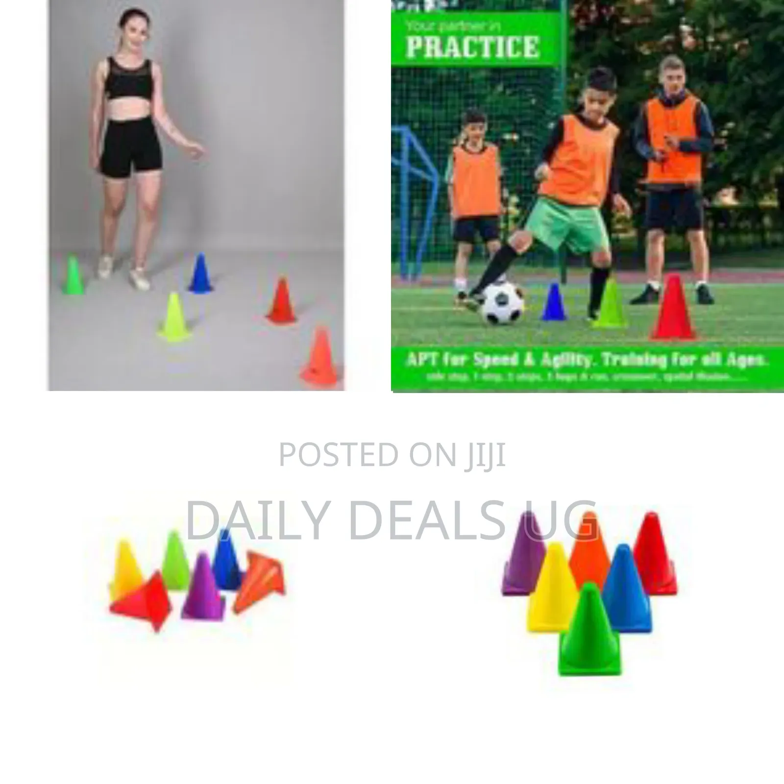 Multi-Color Sports Training Agility Cones (6-Pack) - Multicolor