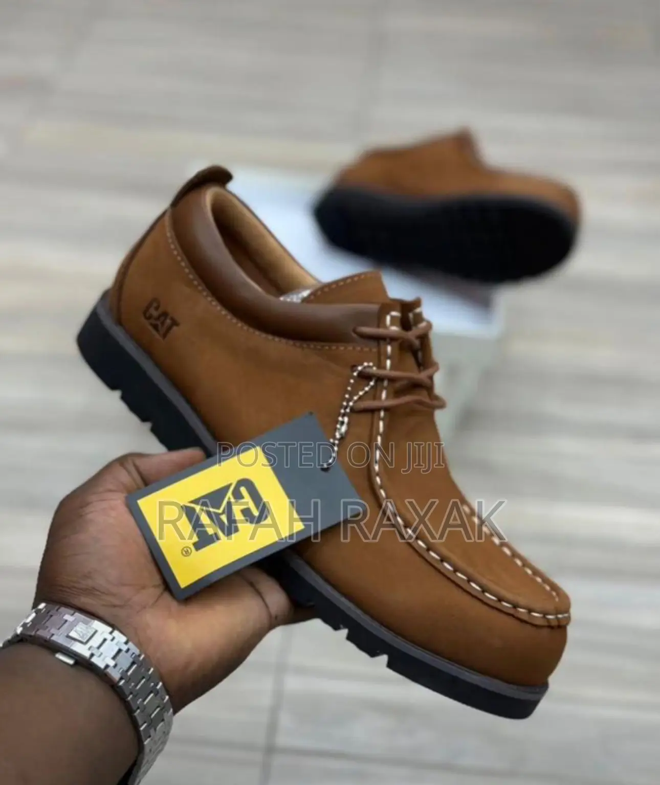Original Men’S Brown Leather Cat Casual Low Shoes