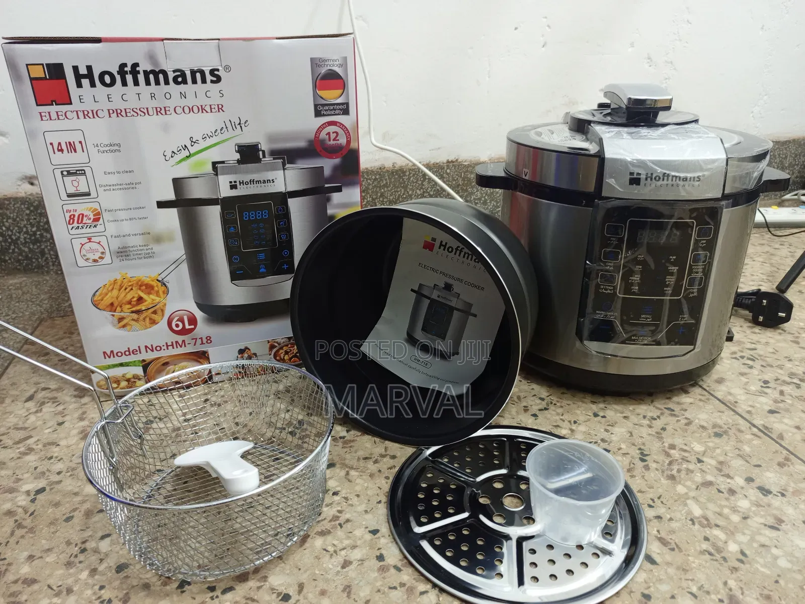 6l Hoffmans Electric Pressure Cooker, Model No: Hm-718.