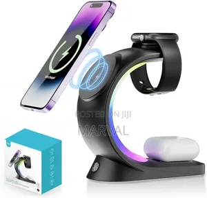 Recrsi 3-in-1 RGB Light Magnetic Wireless Charger