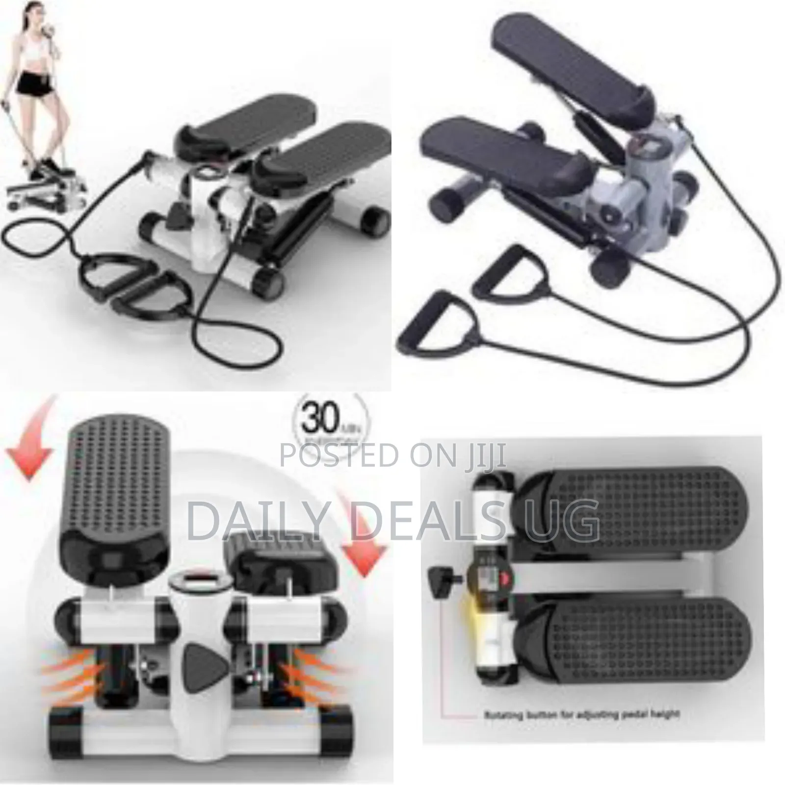 Compact Mini Stepper With Resistance Bands Digital Monitor