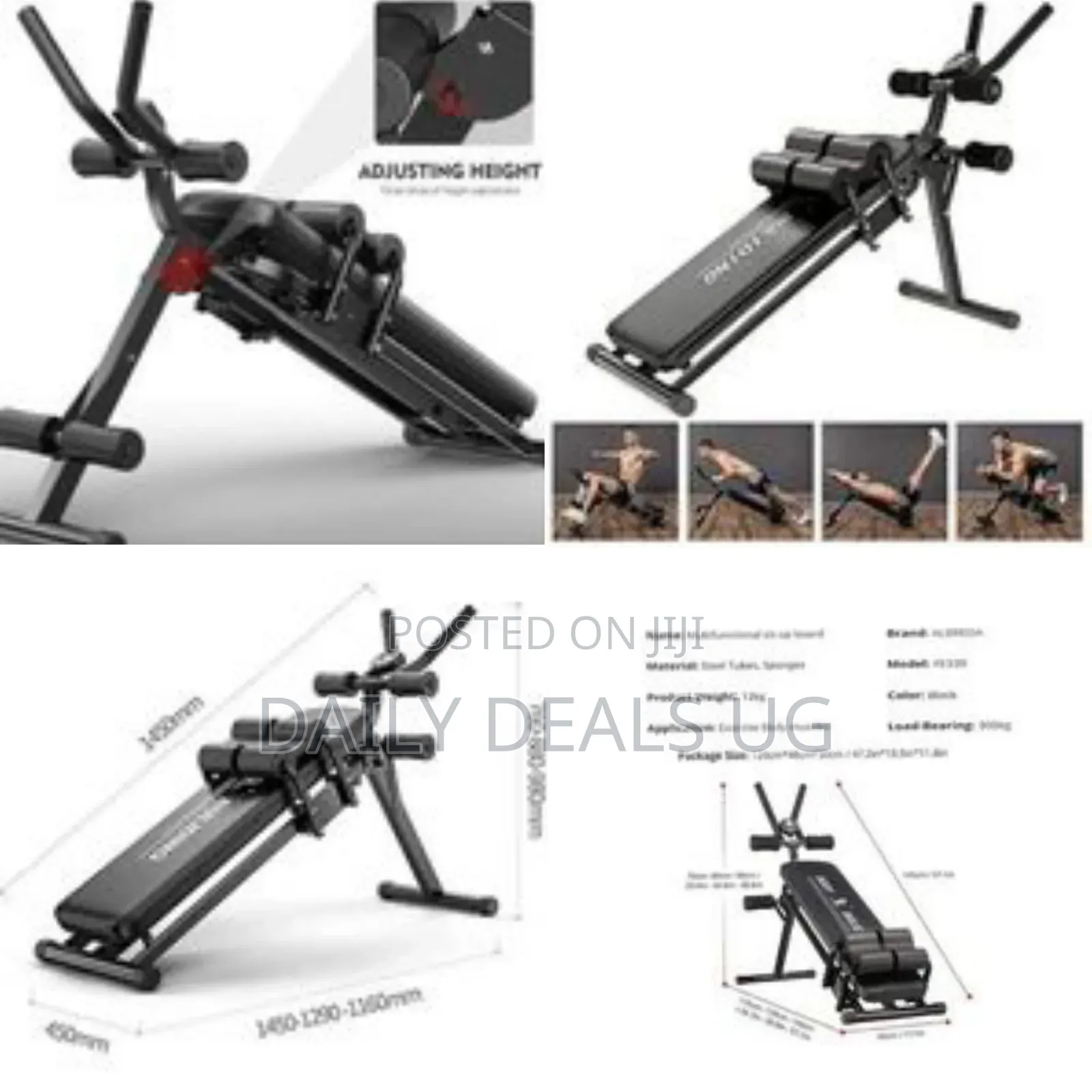 Adjustable Abdominal and Sit-Up Exercise Bench - Multicolor