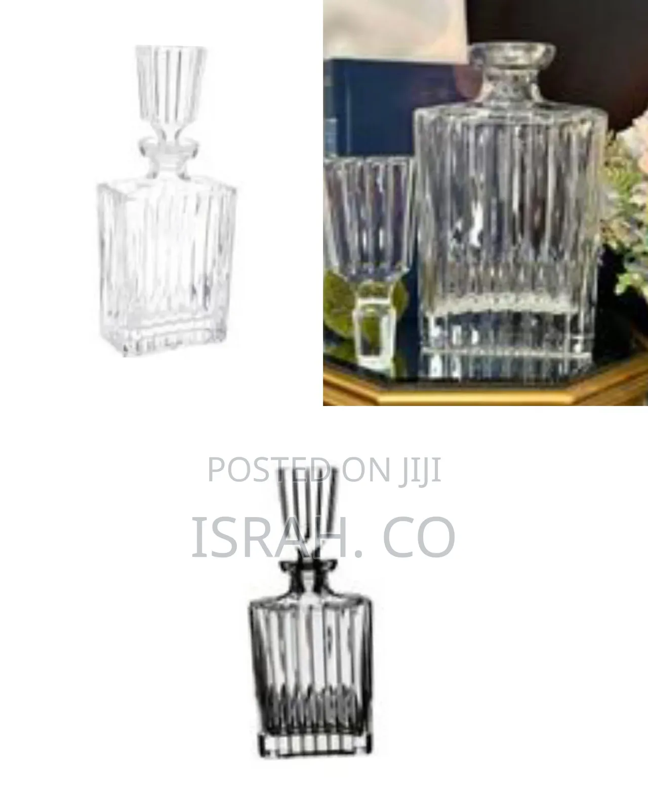 Elegant Crystal / Glass Spirit Decanter With Stopper - Transparent