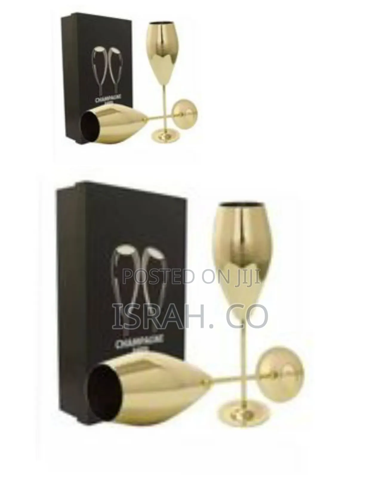 Elegant Metal Champagne Flutes Set