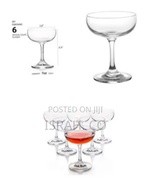 Set of 6 Crystal Coupe Glasses