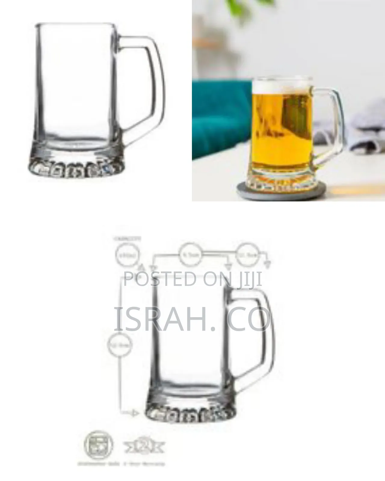 6 Piece Set of Large Beer Glasses