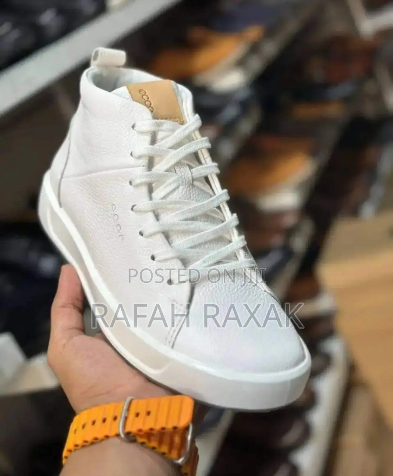 Original Men’S White Leather Ecco Soft High Hydromax Golf Shoes