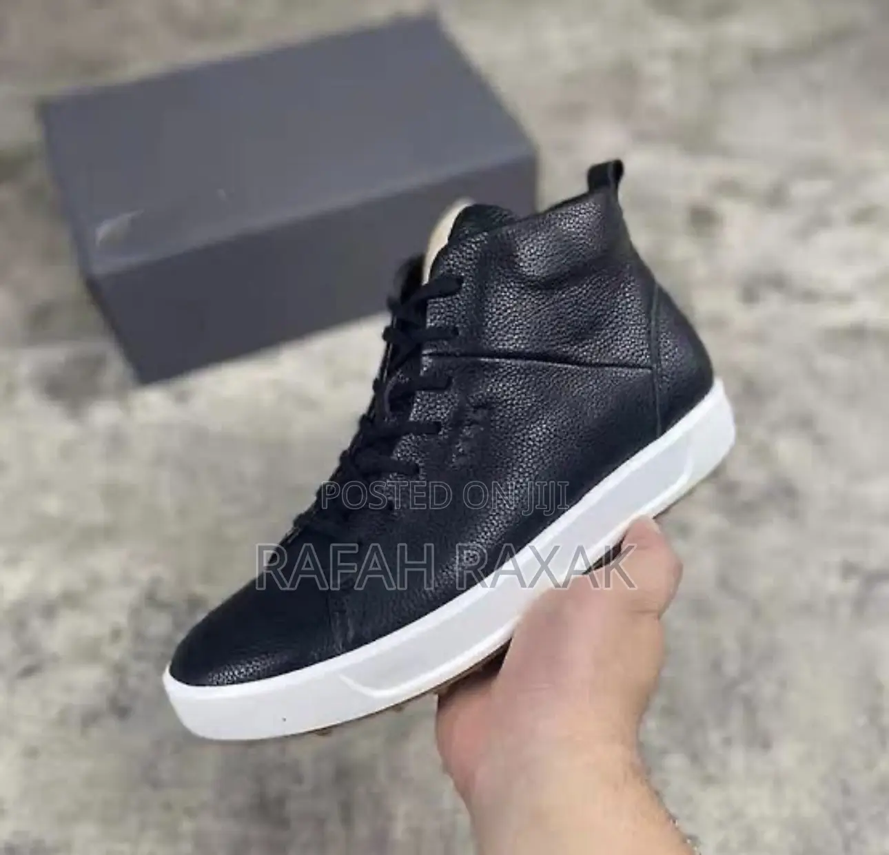 Original Black/White Ecco Soft 8 High Top Golf Shoes