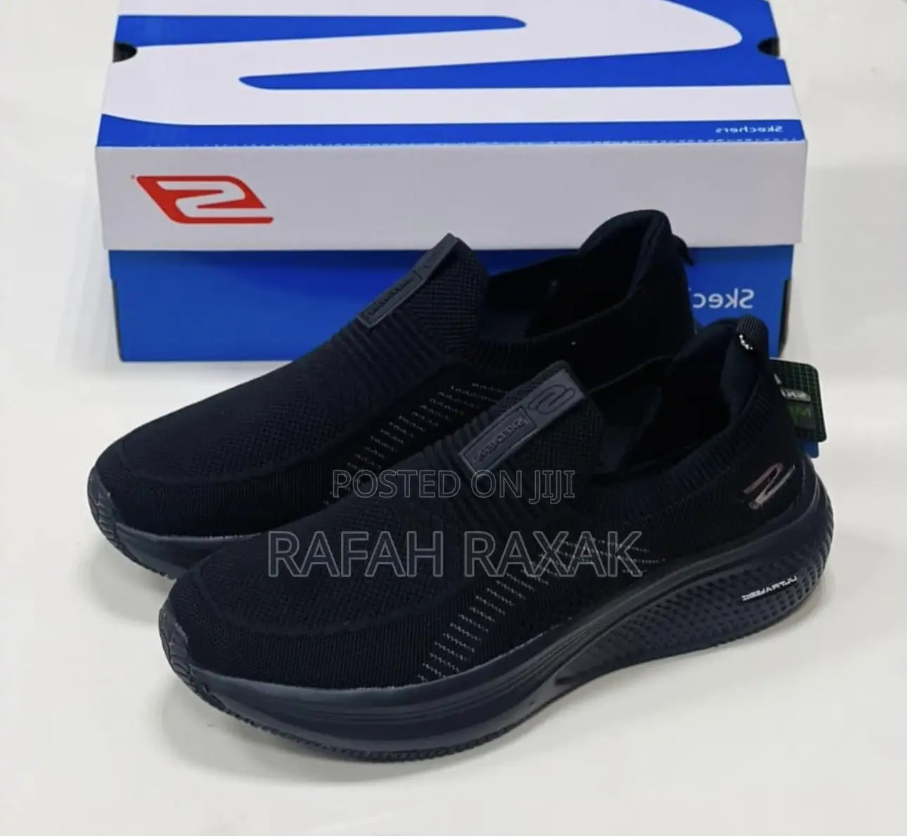 Men’S Triple Black Skechers Ultralight Flex Slip-on Walking Sneakers