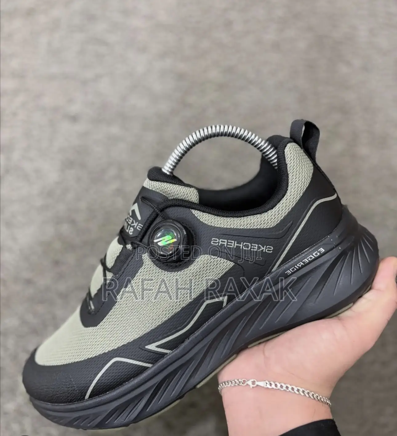 Men’S Classic Green Skechers Edgeride Athletic Running Shoes