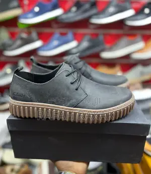 Original Men’S Pale Black Clarks Casual Leather Low Shoes