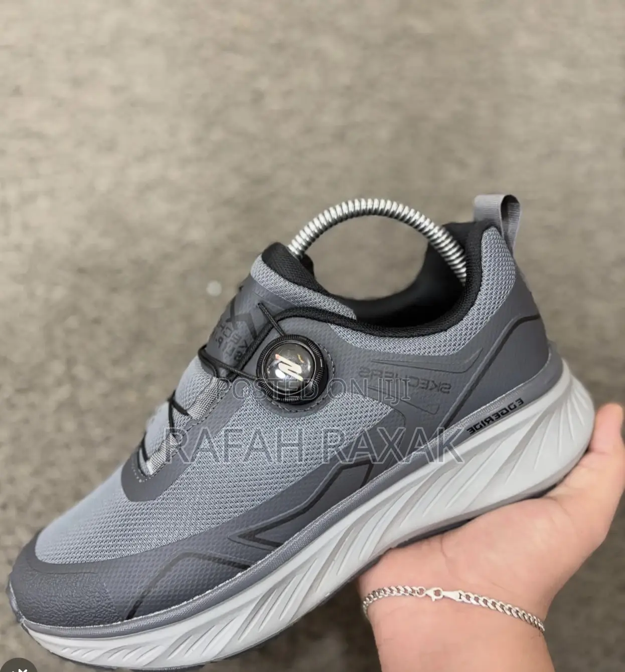 Original Men’S Grey Skechers Edgeride Slip-ins Running Sneakers