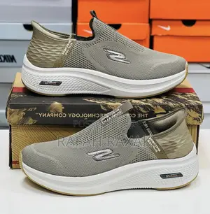 Original Men’S Khaki Skechers Go Walk Arch Fit Slip-ins Walking Shoes