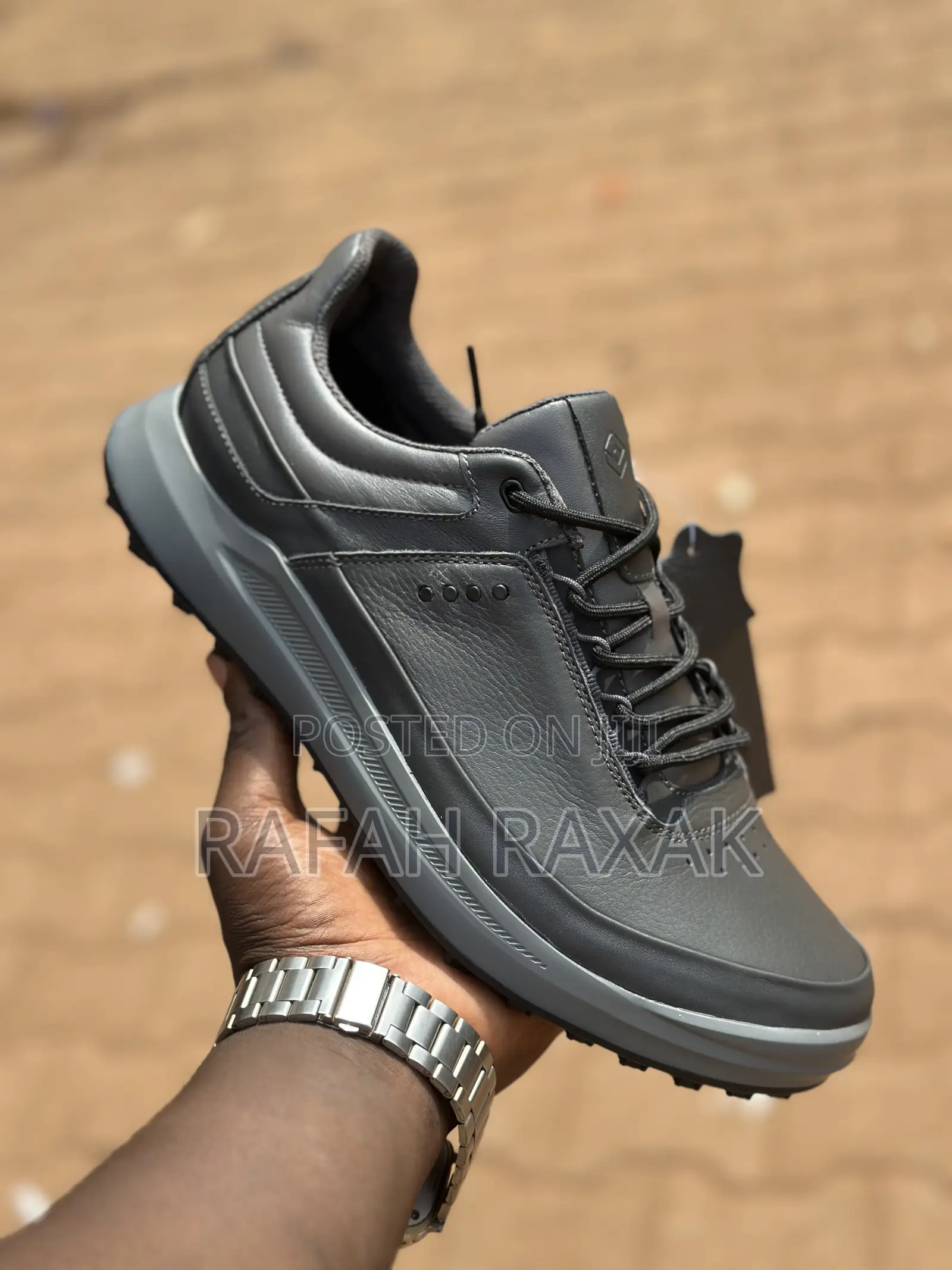 Original Men’S Grey Leather Ecco Casual Core Golf Sneakers