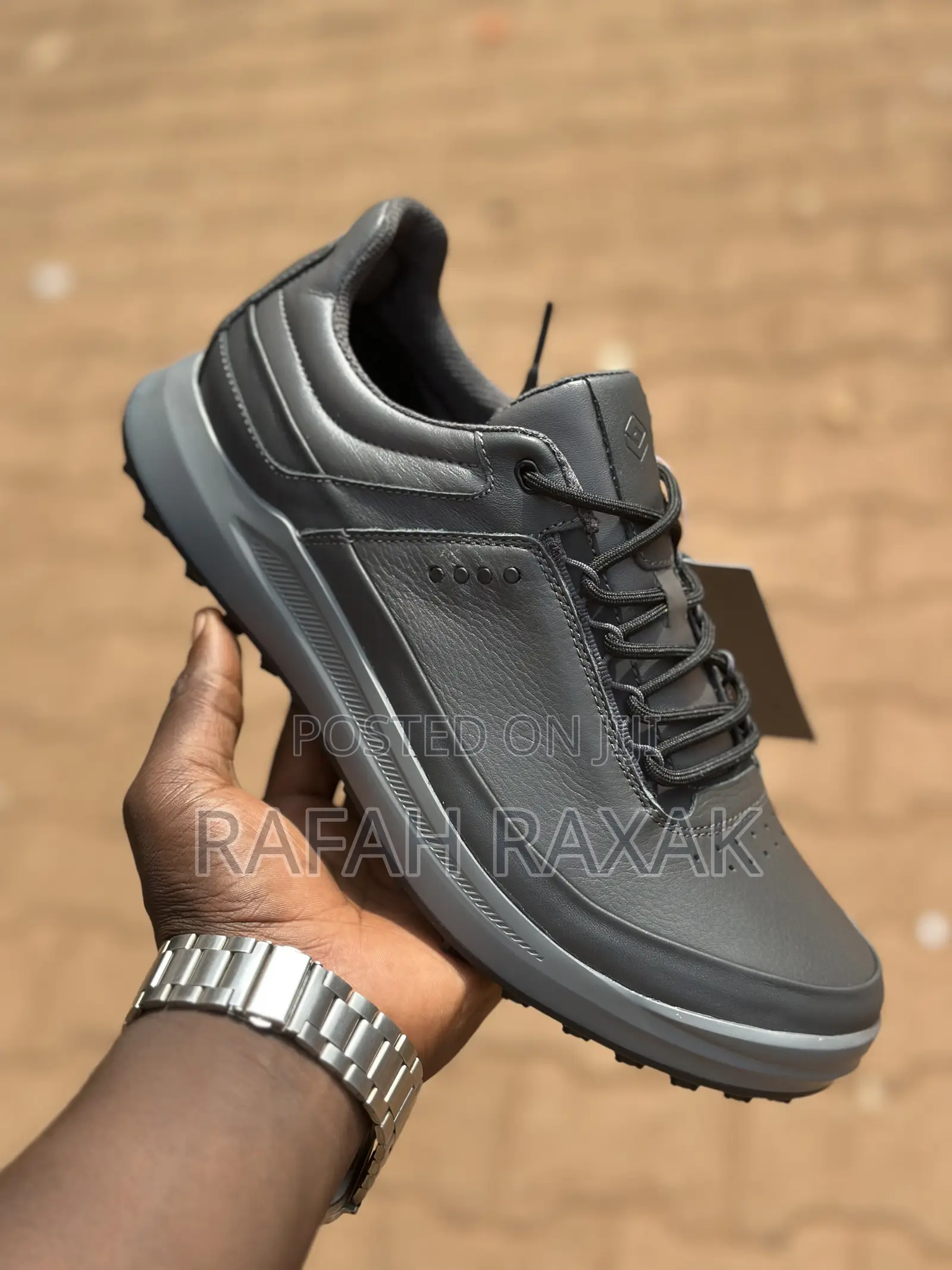 Original Men’S Grey Leather Ecco Casual Core Golf Sneakers