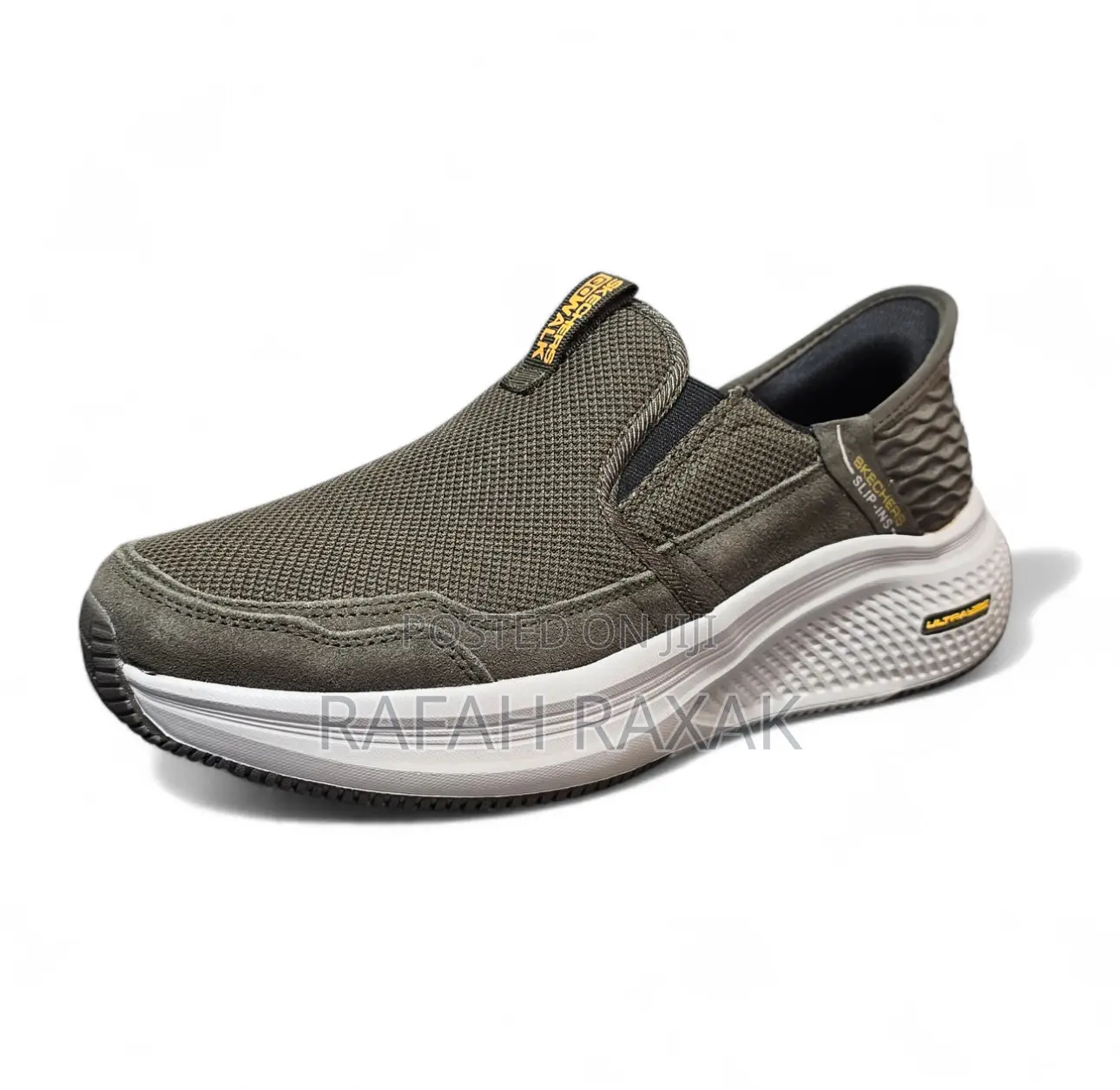 Original Olive Skechers Go Walk Slip-ins Lightweight Sneakers