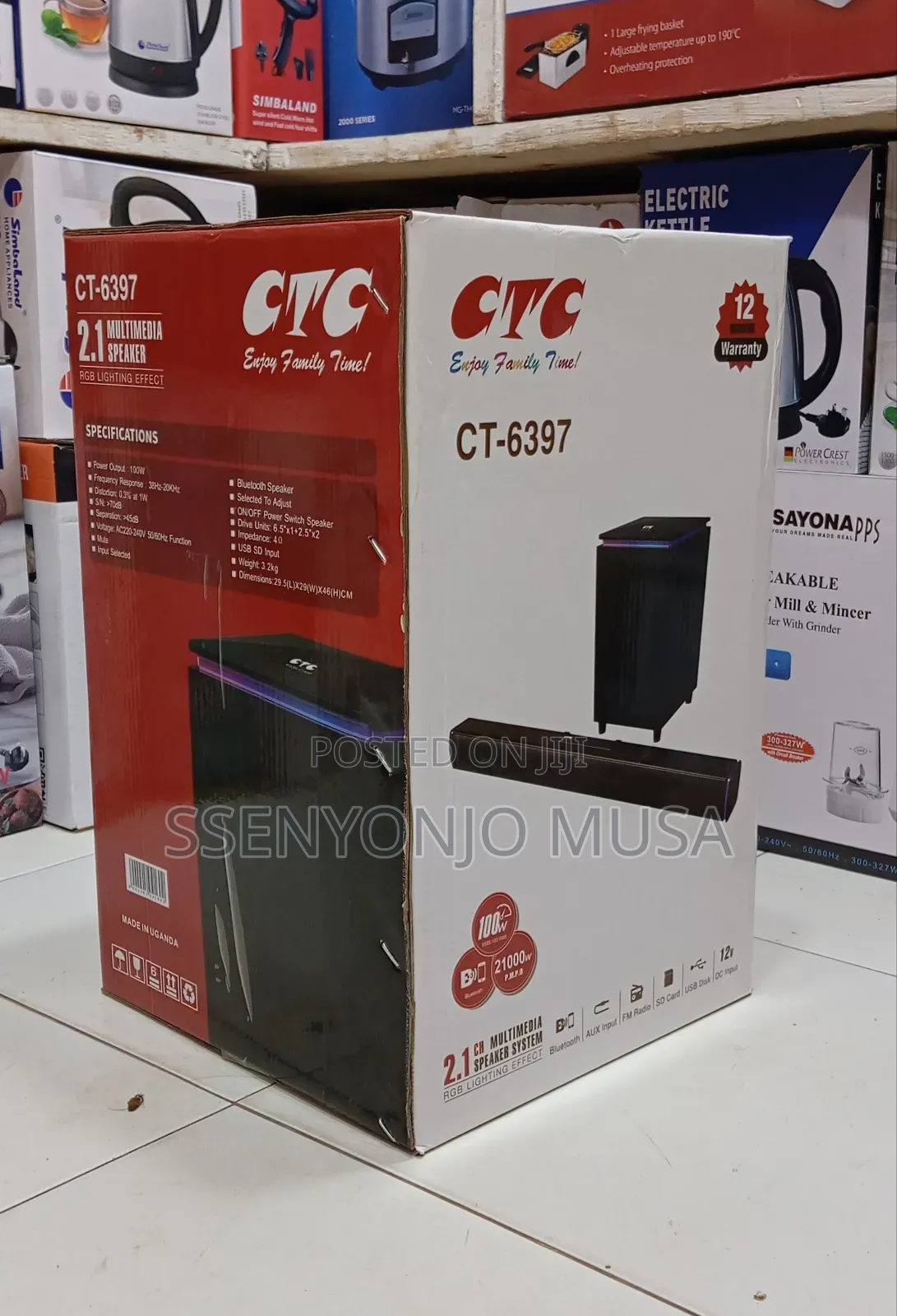CTC Ct-6397 2.1 Channel Bluetooth Soundbar 100w With RGB Lighting
