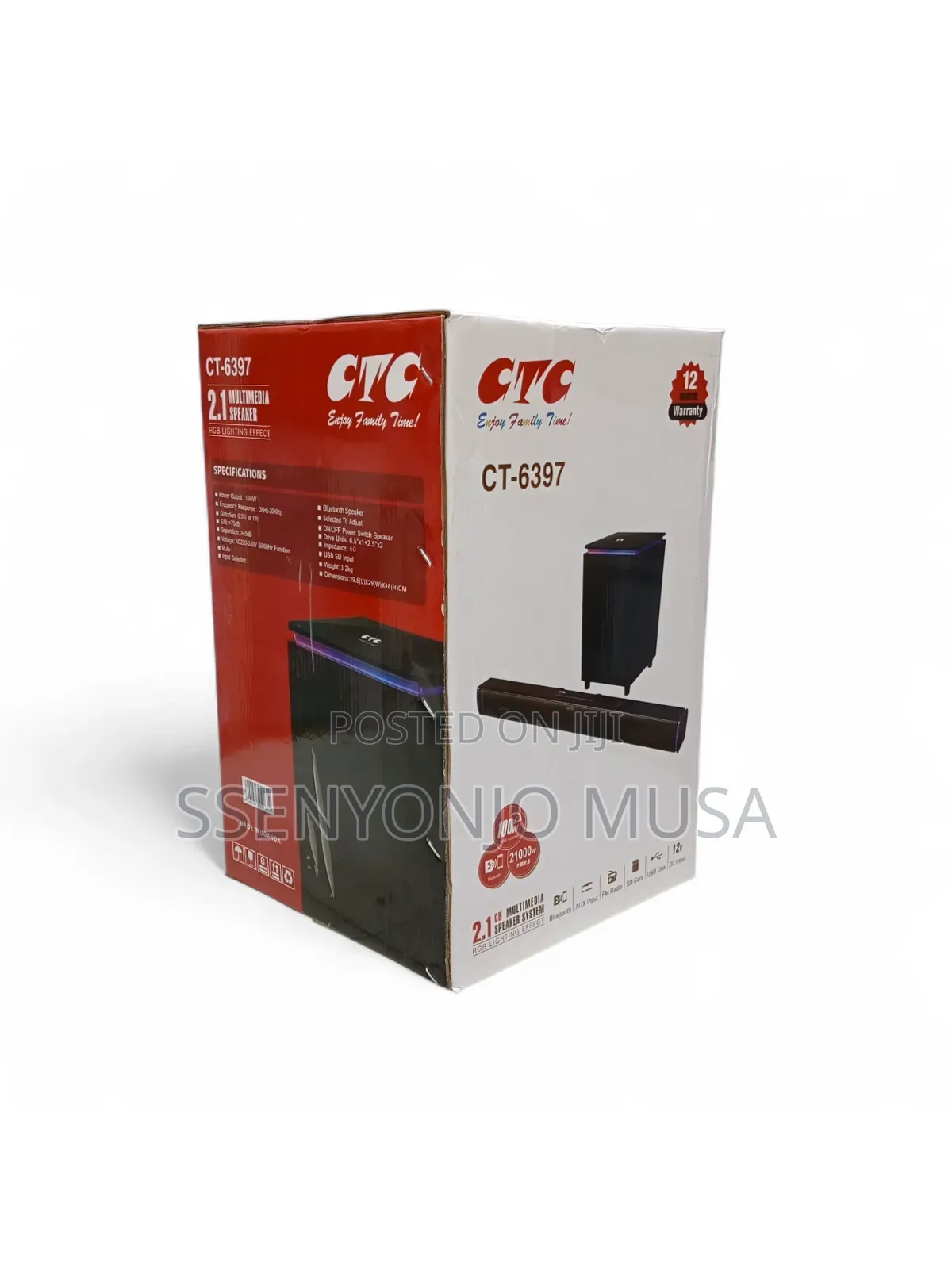 CTC Ct-6397 2.1 Channel Bluetooth Soundbar 100w With RGB Lighting