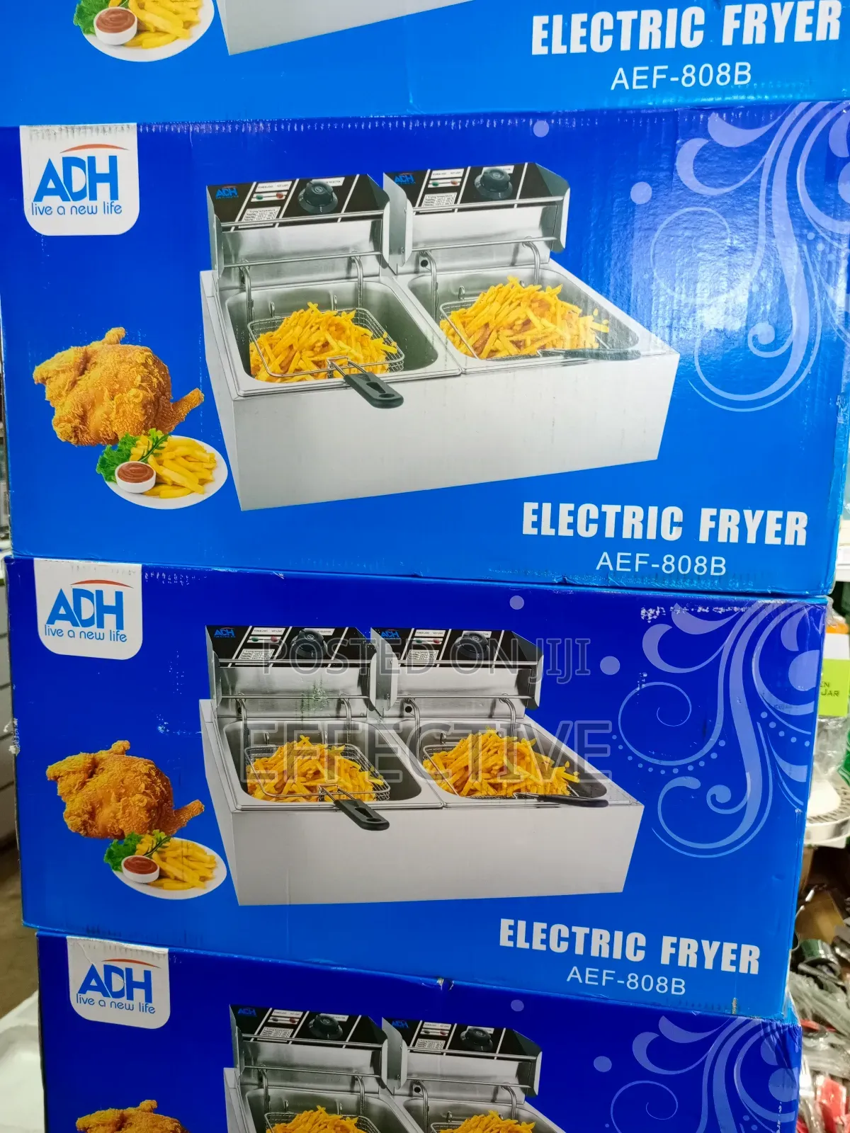 Adh Aef-808b Double Electric Deep Fryer.