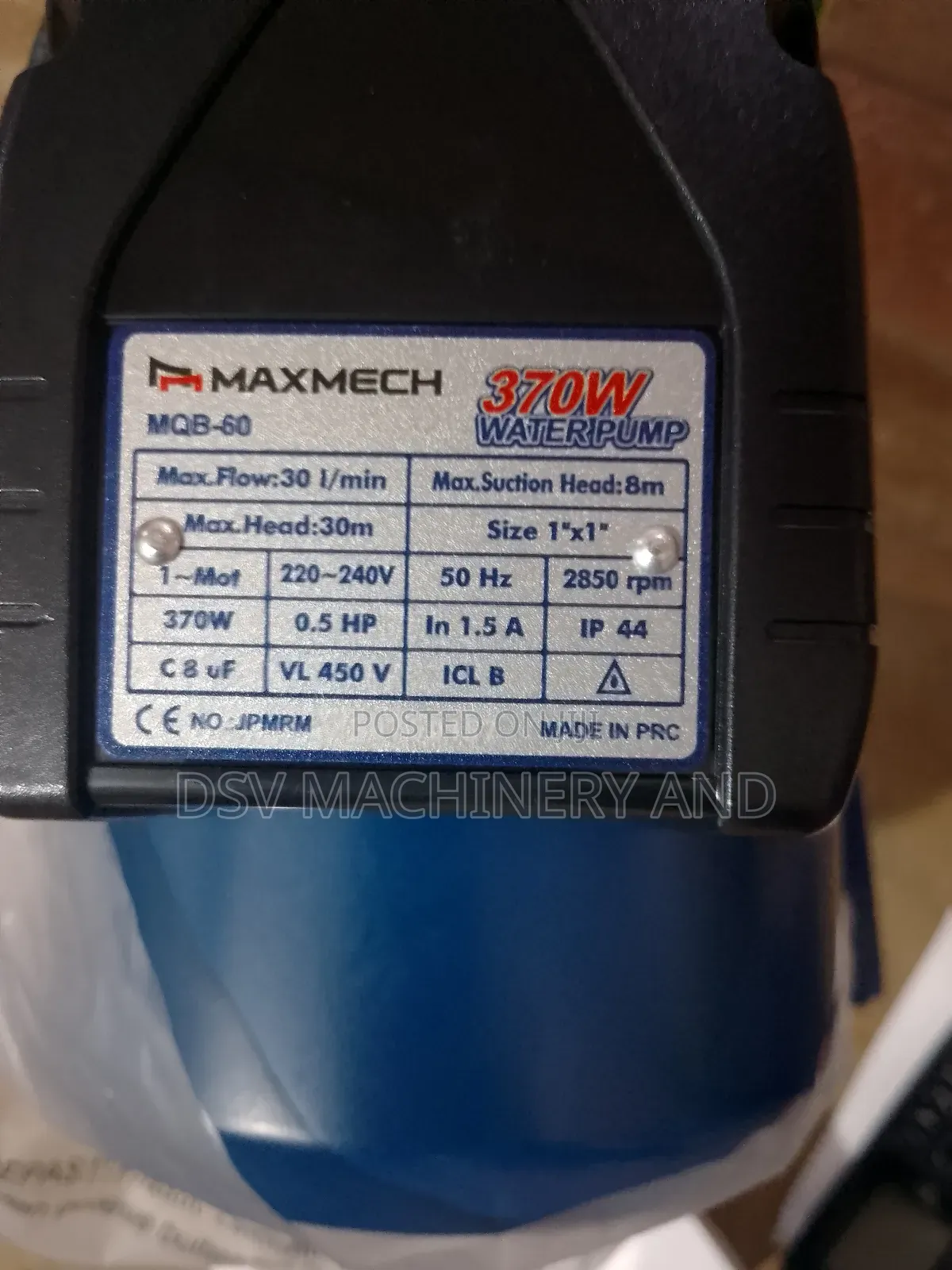 0.5hp Booster Pump 30metres Head 30litres Per Minute