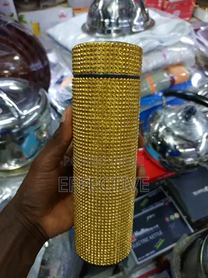 A Gold-Toned, Rhinestone-Studded Stainless Steel Thermal Vacuum