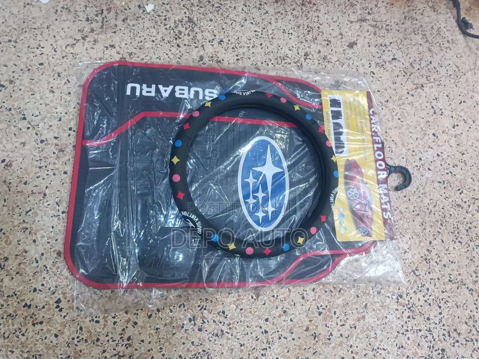 Combo of Subaru Carpets With Lv Steering Cover