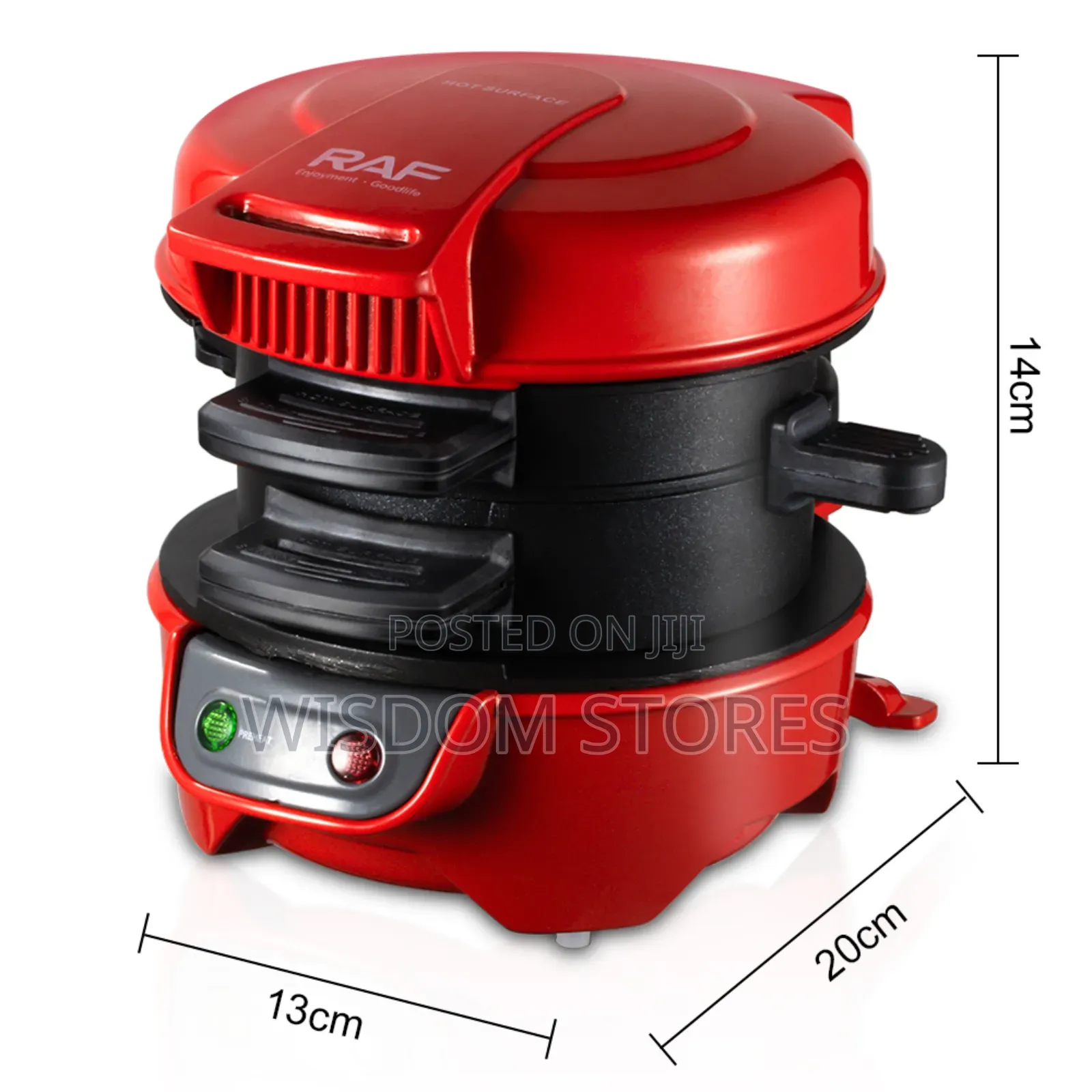 Raf 600w Electric Hamburger Sandwich Maker Toaster Round Barbecue