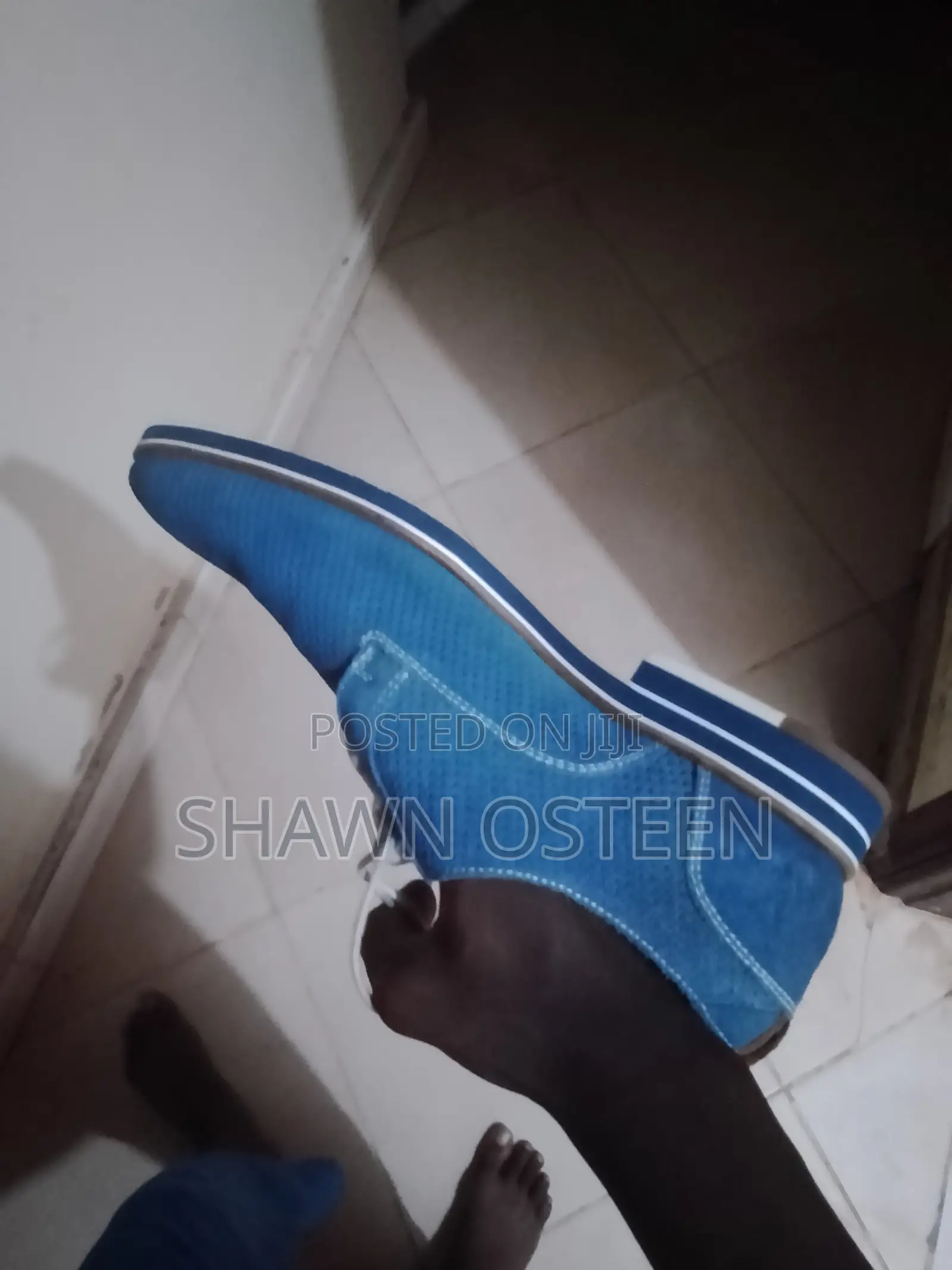 Blue Leather Stylish Shoes