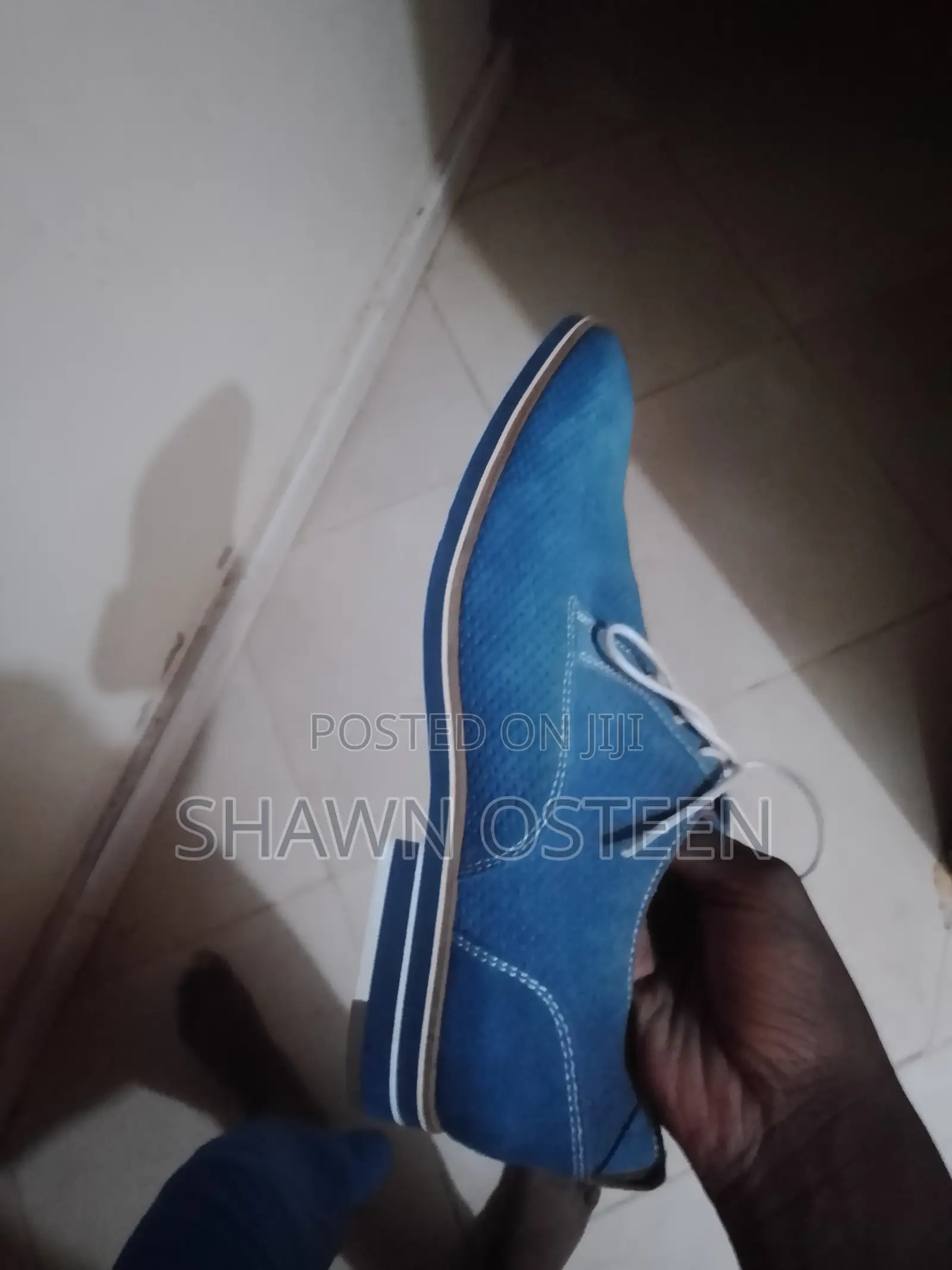 Blue Leather Stylish Shoes
