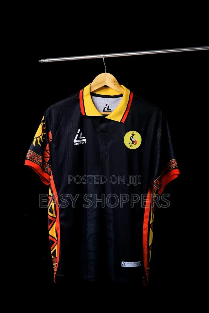 Uganda Football Jersey in Black With Red and Yellow Original Stuff