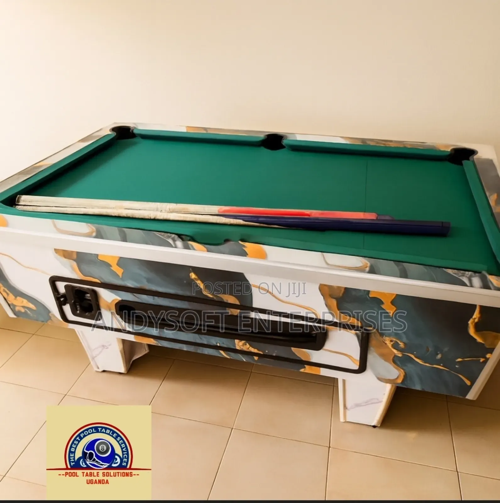 2026 Double Jointer Pool Table With Marble Stone Finish & Accessories