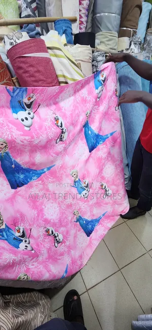 Pink Kids Cartoon Character Curtains Per Metre